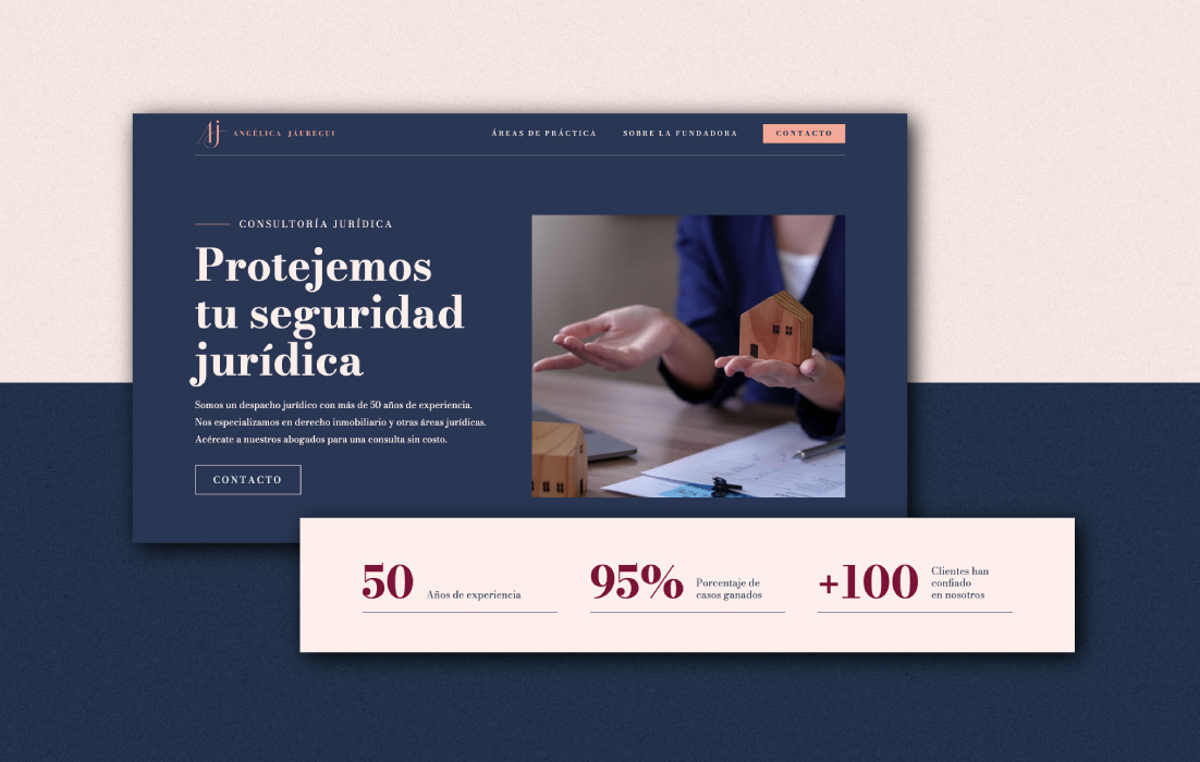 Diseño web de Angélica Jáuregui, por Graycat Design Studio