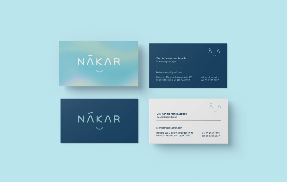 Diseño de tarjetas de presentación de Nákar, por Graycat Design Studio